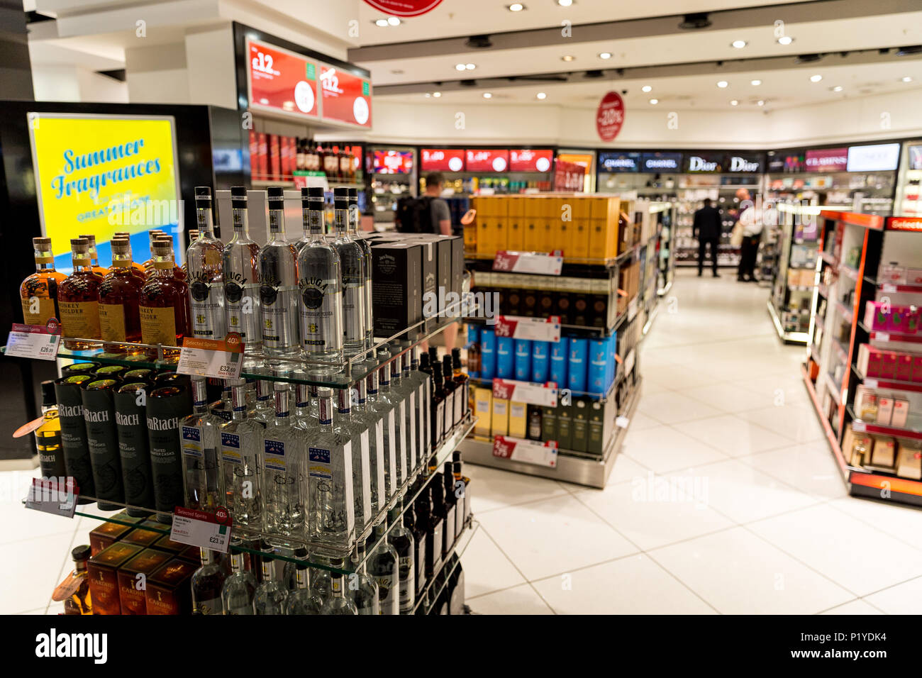 LONDON MAY 27, 2018 Duty free shop at London Heathrow airport