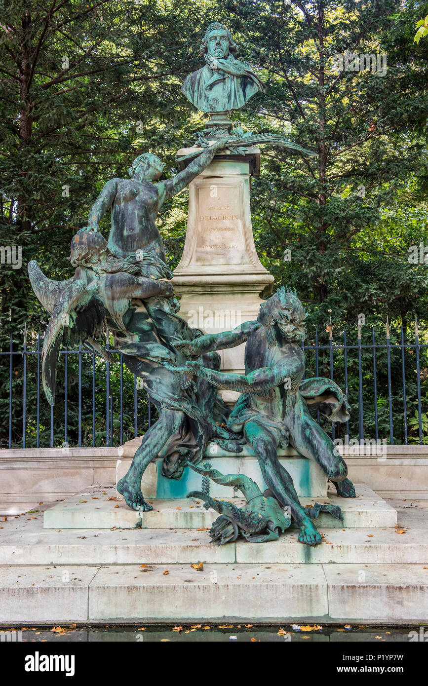 France, Paris 6th district, Jardin du Luxembourg, Monument to Eugene