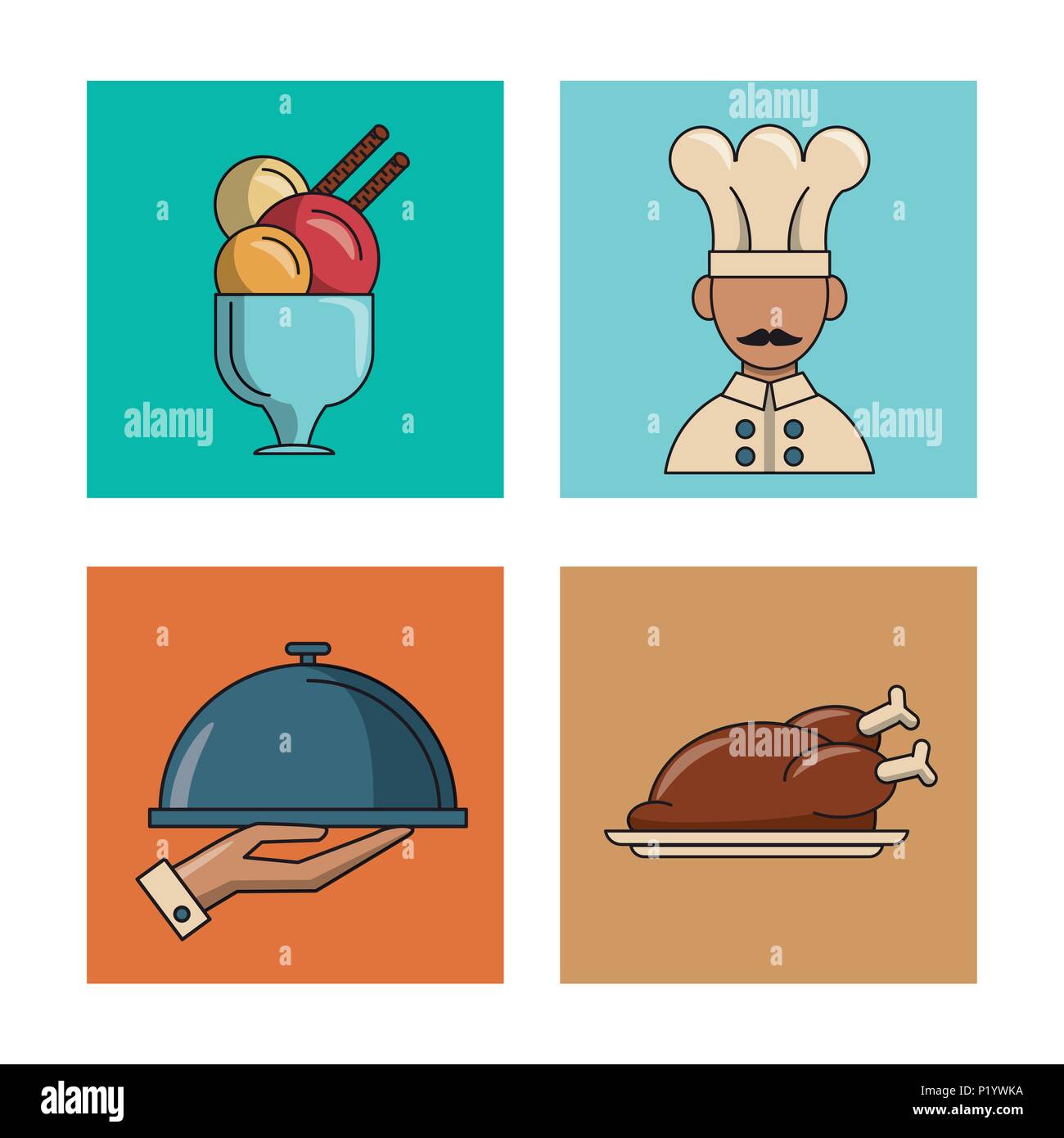 Set of restaurant and food icons Stock Vector Image & Art - Alamy