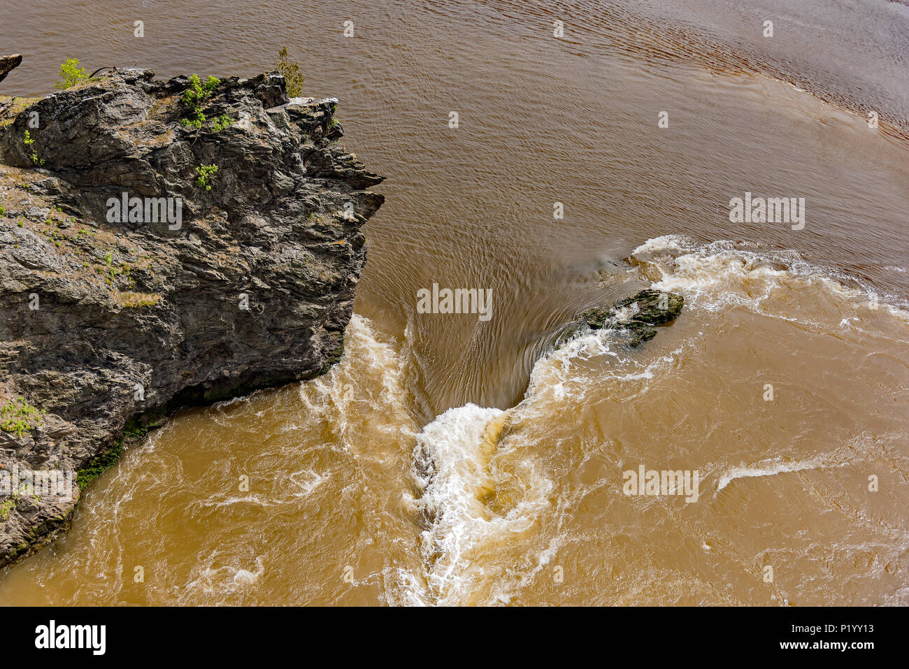 Views of the Reversing Falls from bridge in St. John, New Brunswick, Canada. Stock Photo