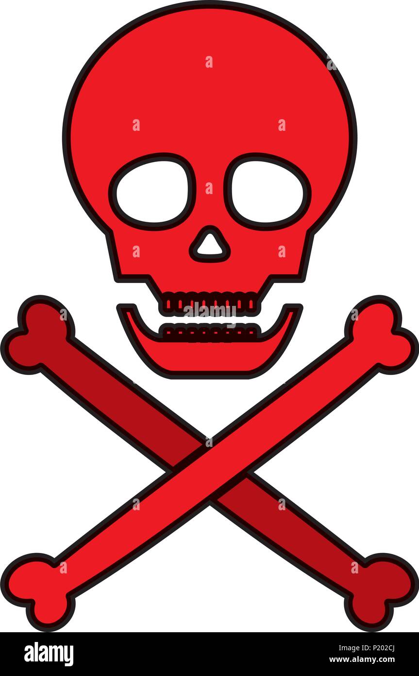 color danger skull warning death symbol Stock Vector Image & Art - Alamy