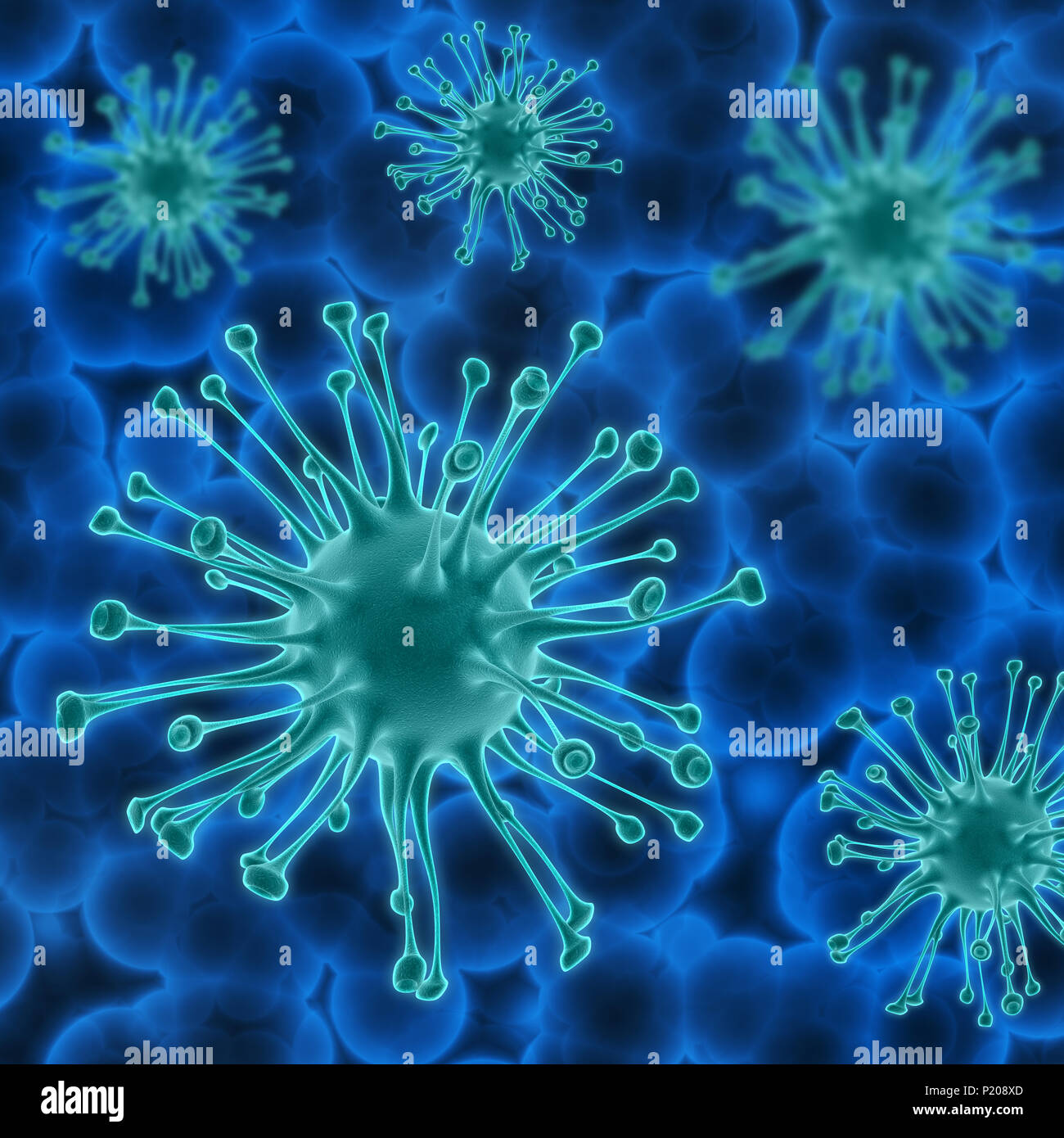 3D render of a medical background with virus cells Stock Photo - Alamy