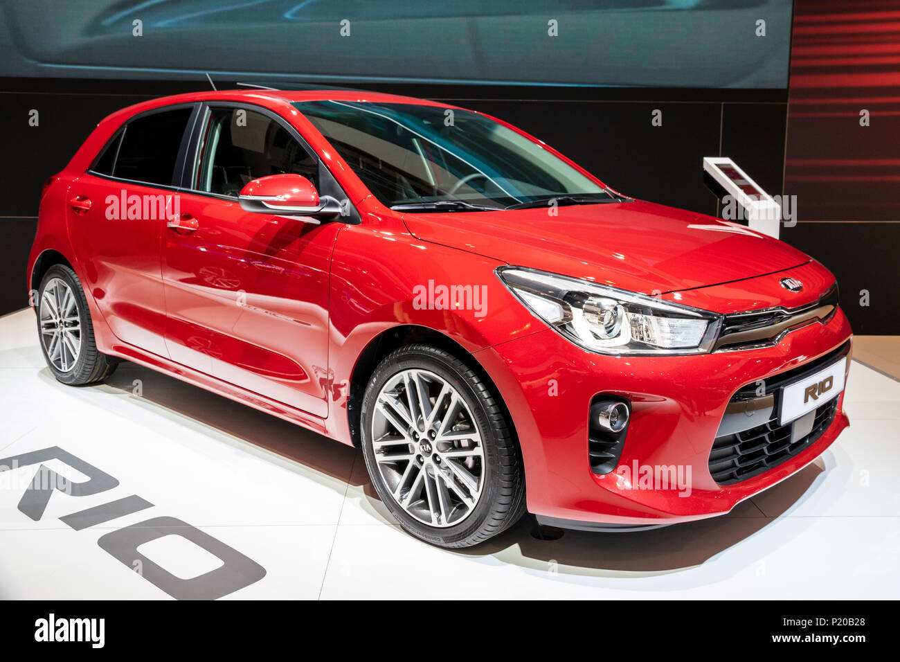 BRUSSELS - JAN 19, 2017: New Kia Rio car on display at the Motor Show ...