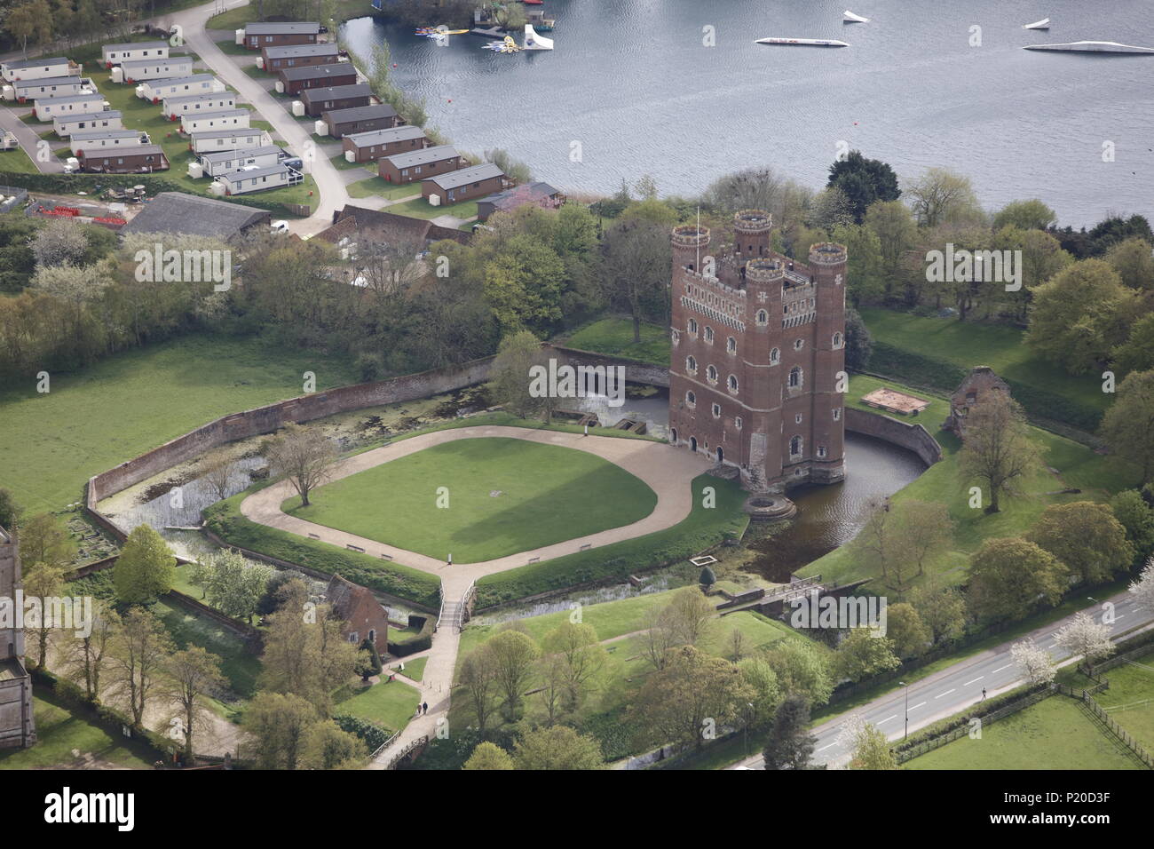An aerial view of Tattershall Castle, Lincolnshire Stock Photo Alamy