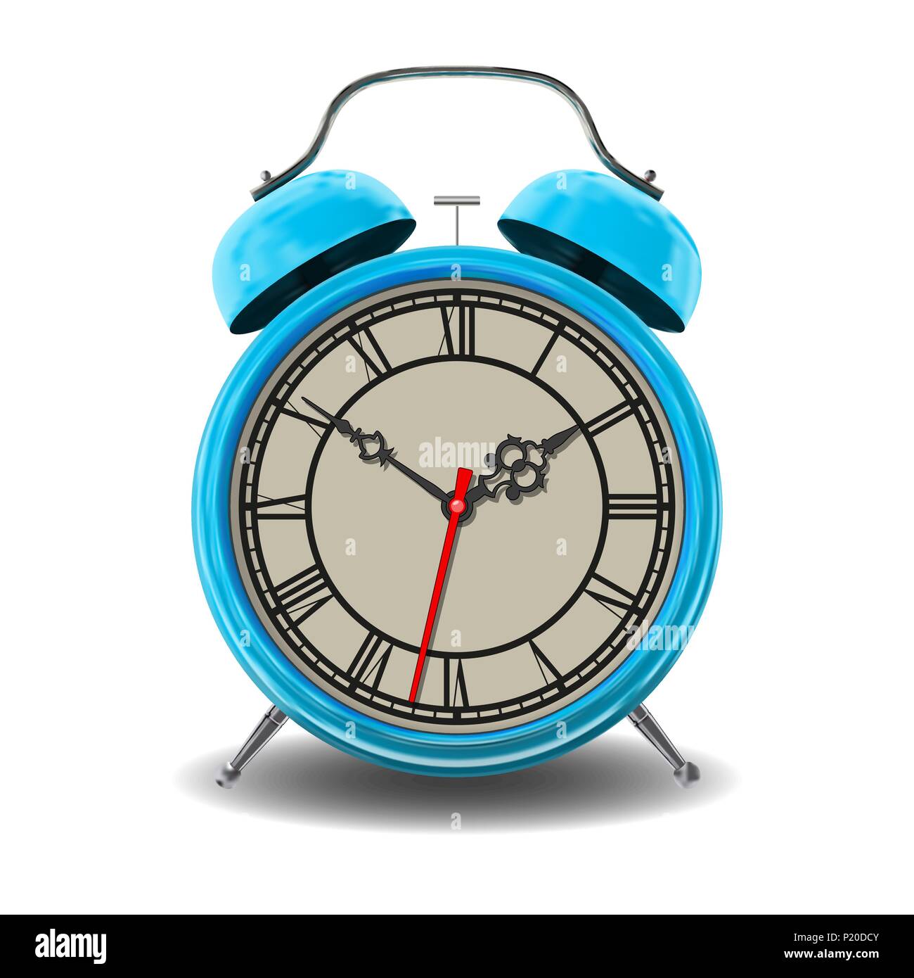 Blue alarm clock. Stock Vector
