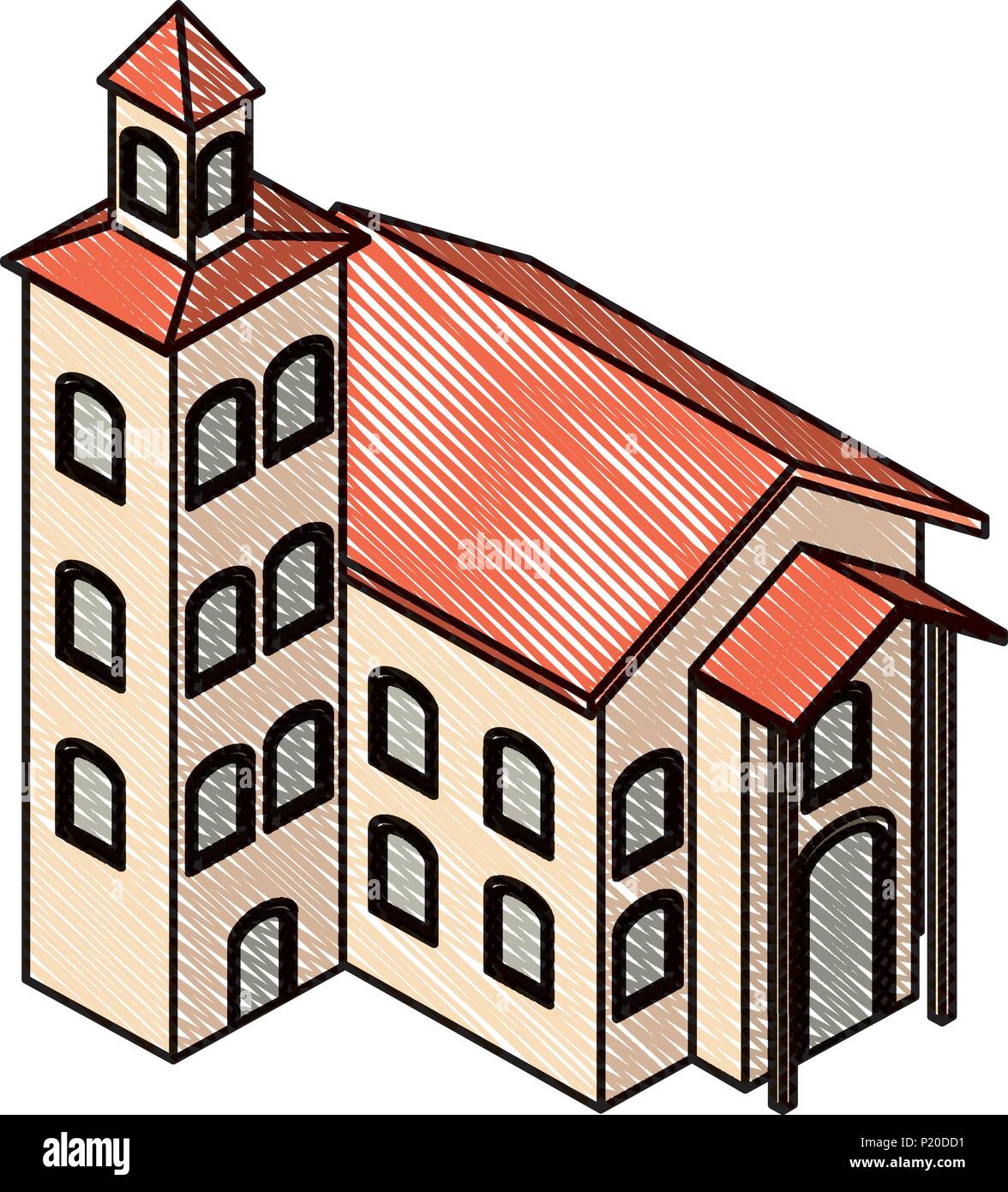 school building isometric icon vector illustration design Stock Vector ...