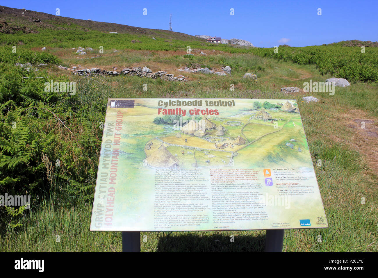 Stone Hut Circles Ty Mawr, Holyhead mountain, Anglesey Stock Photo