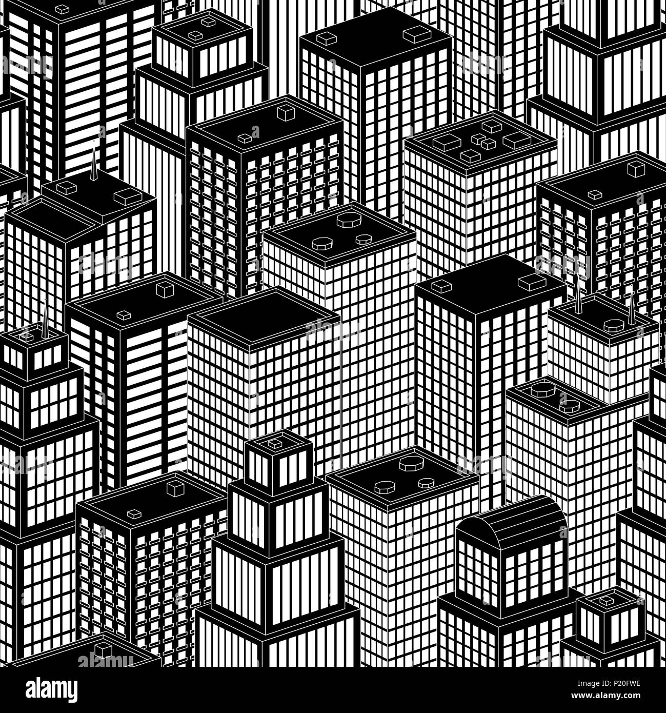 Isometric city Black and White Stock Photos & Images Alamy