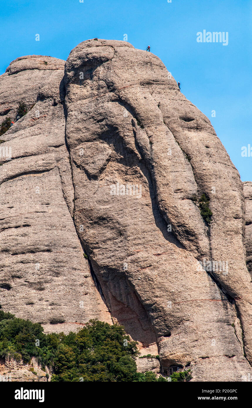 Spain Catalonia Montserrat Mountain Natural Park Climbing The 