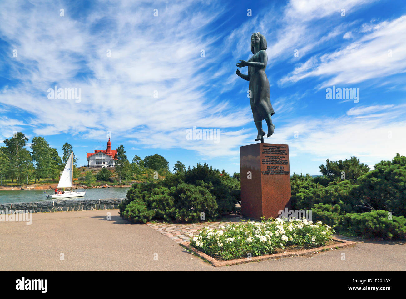 Europe, Finland, Helsinki. The Rauhanpatsas (Statue of Peace). Luoto island, Stock Photo