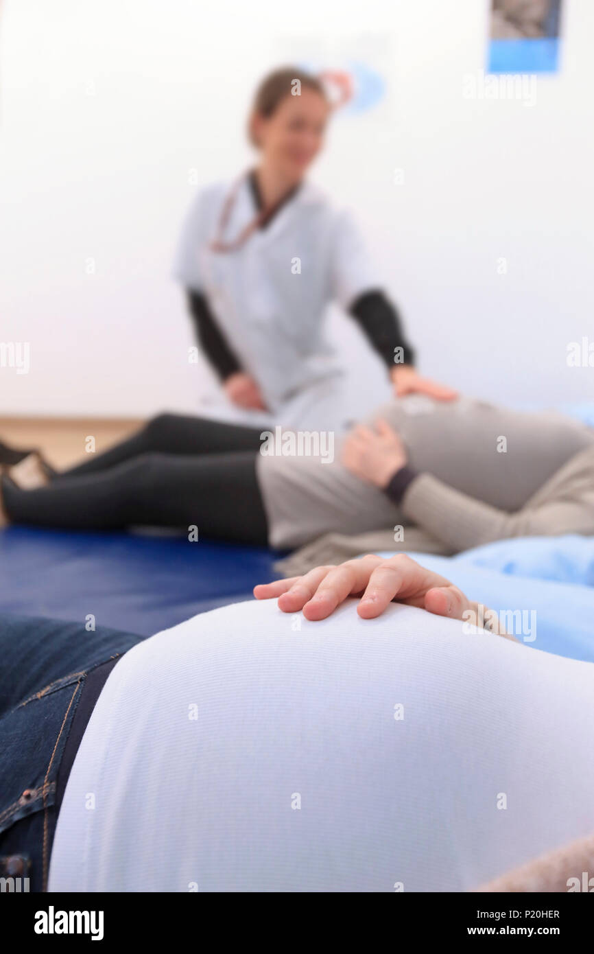 Childbirth preparation. Stock Photo