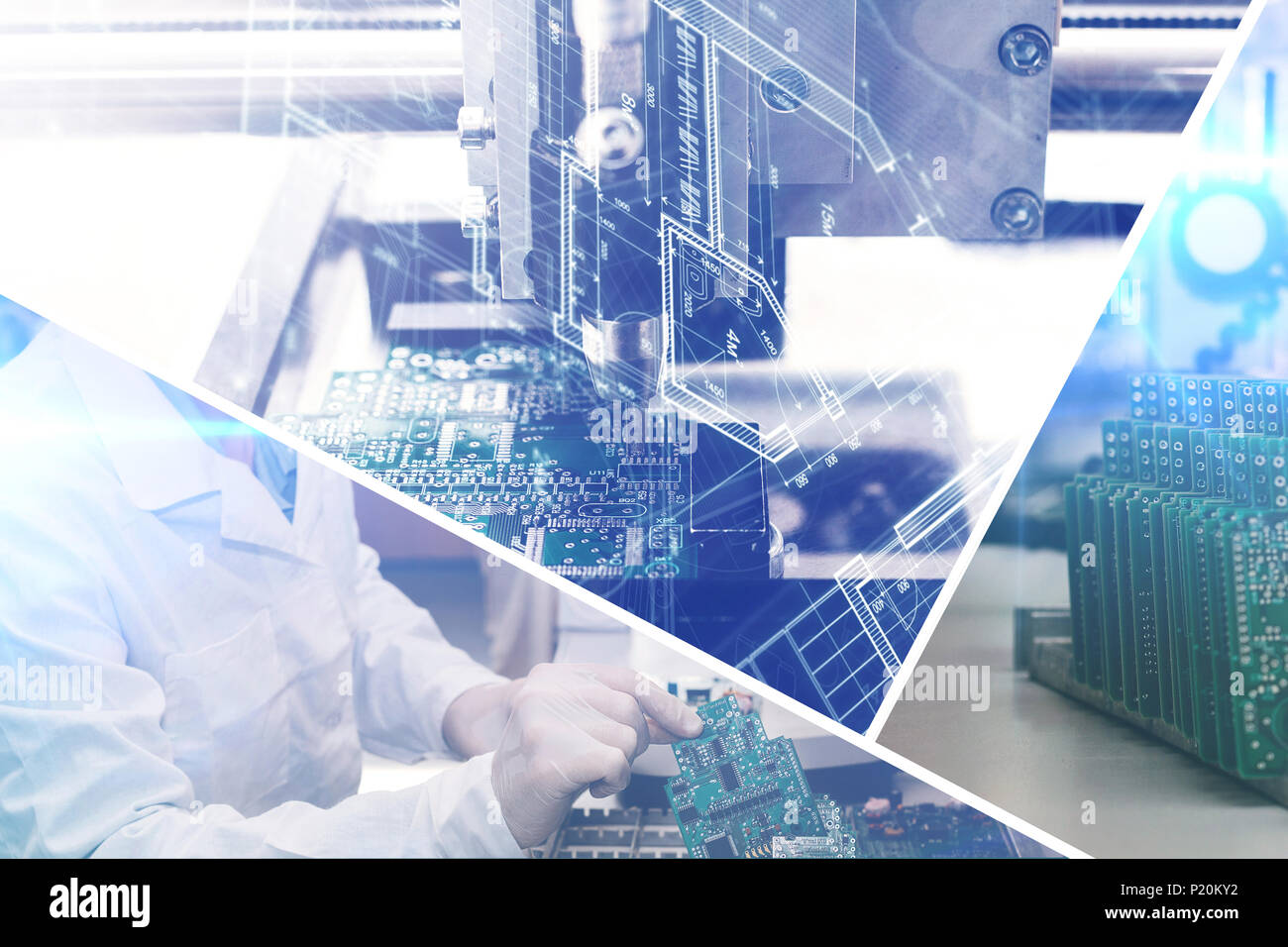 Collage of computer boards with visual effects in a futuristic style ...