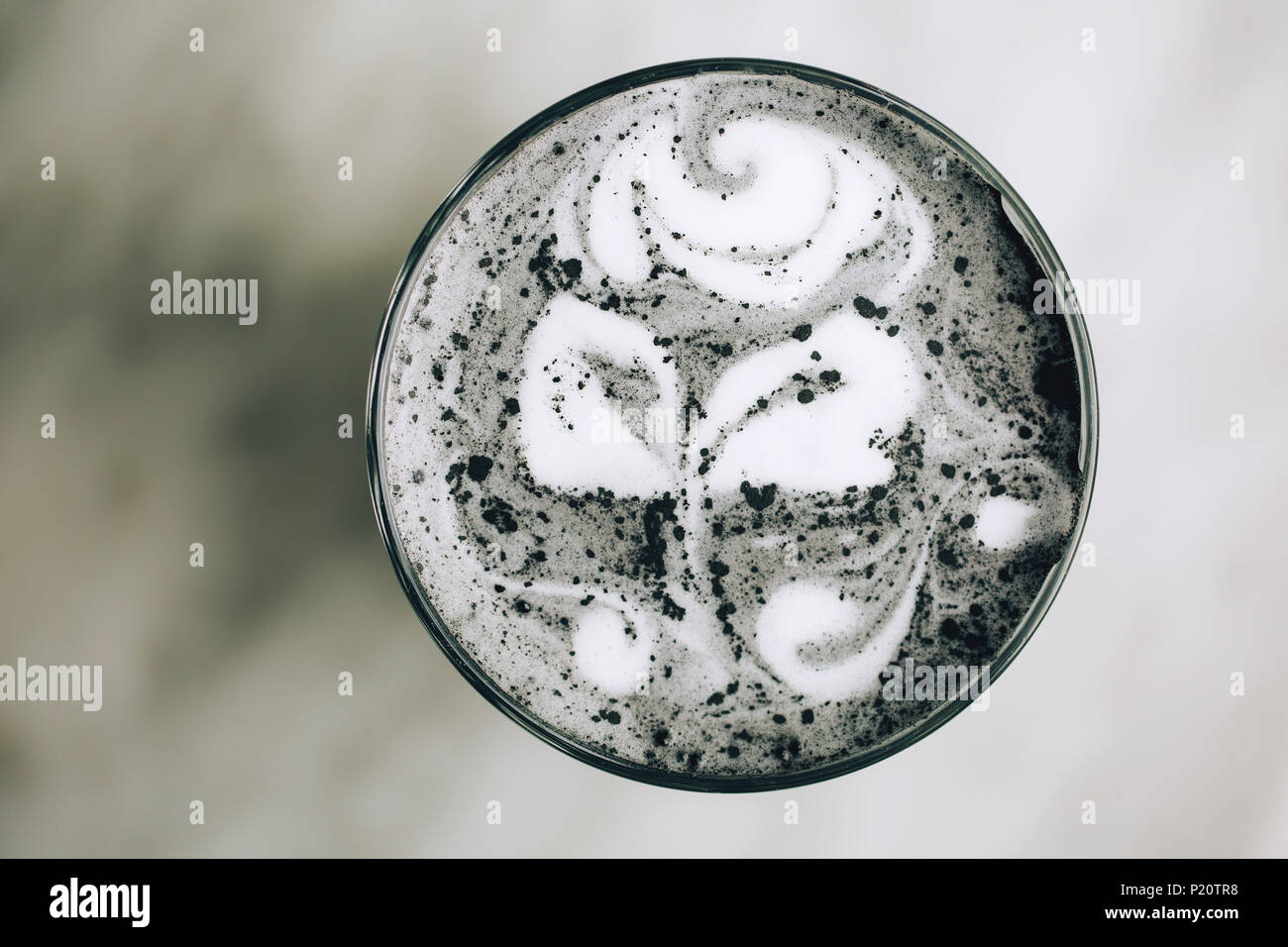 Beautiful activated charcoal latte Stock Photo Alamy