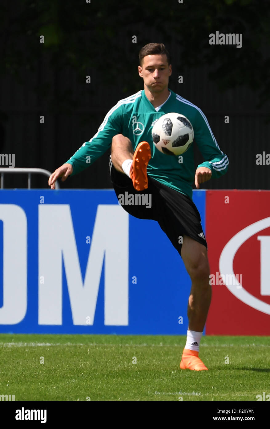 Moscow, Russia. 13th June, 2018. Germany's Julian Draxler attends a training session ahead of the 2018 Russia World Cup in Moscow, Russia, on June 13, 2018. Credit: Chen Cheng/Xinhua/Alamy Live News Stock Photo