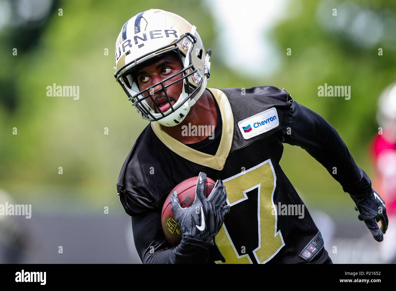 June 13, 2018 - New Orleans Saints wide receiver Paul Turner (17) participates in a mandatory minicamp at the Ochsner Sports Performance Center in Metairie, LA. Stephen Lew/CSM Stock Photo