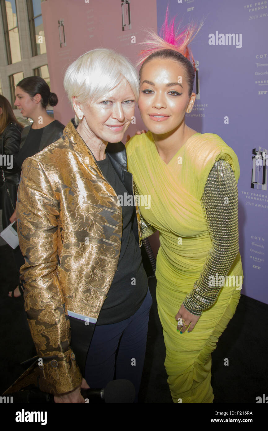 NEW YORK, NY - JUNE 12: Joanna Coles and Rita Ora attend 2018 Fragrance
