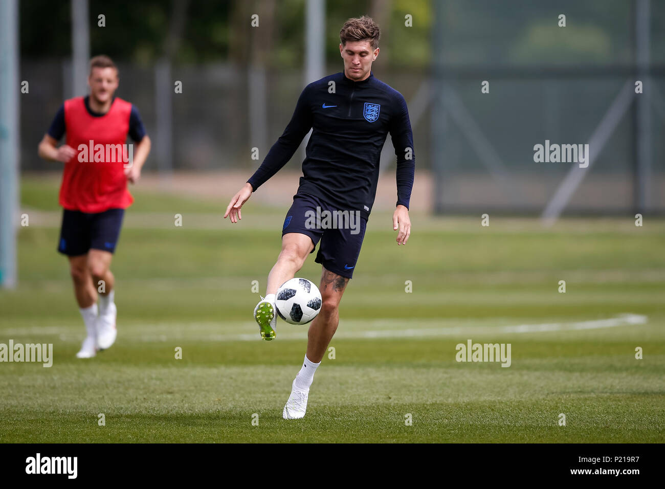 Zelenogorsk, Russia. 13th June 2018. John Stones of England during an England training session at Stadium Spartak Zelenogorsk on June 13th 2018 in Zelenogorsk, Saint Petersburg, Russia. Credit: PHC Images/Alamy Live News Stock Photo