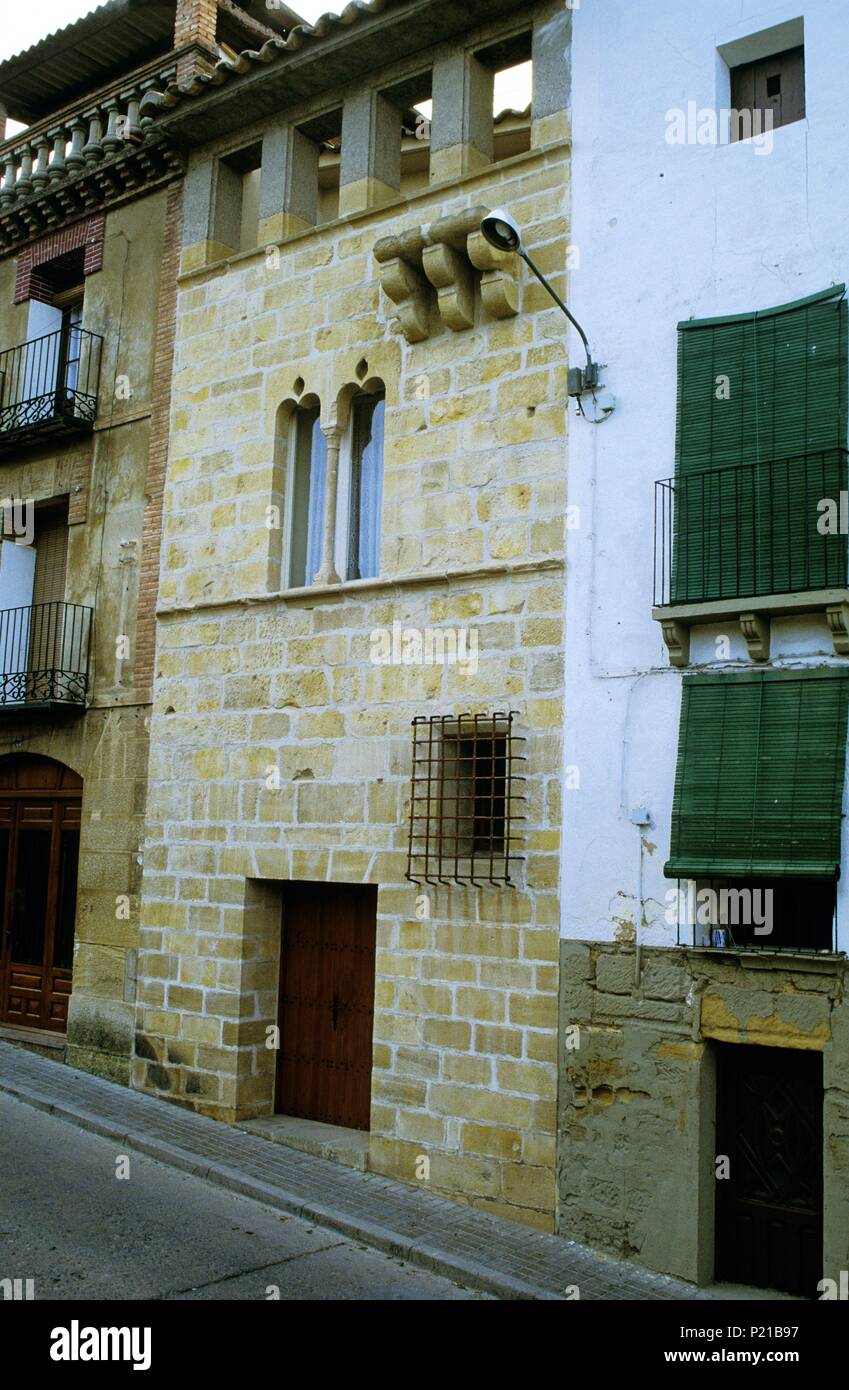 Caspe, old noble (gothic) house at the old town. Stock Photo