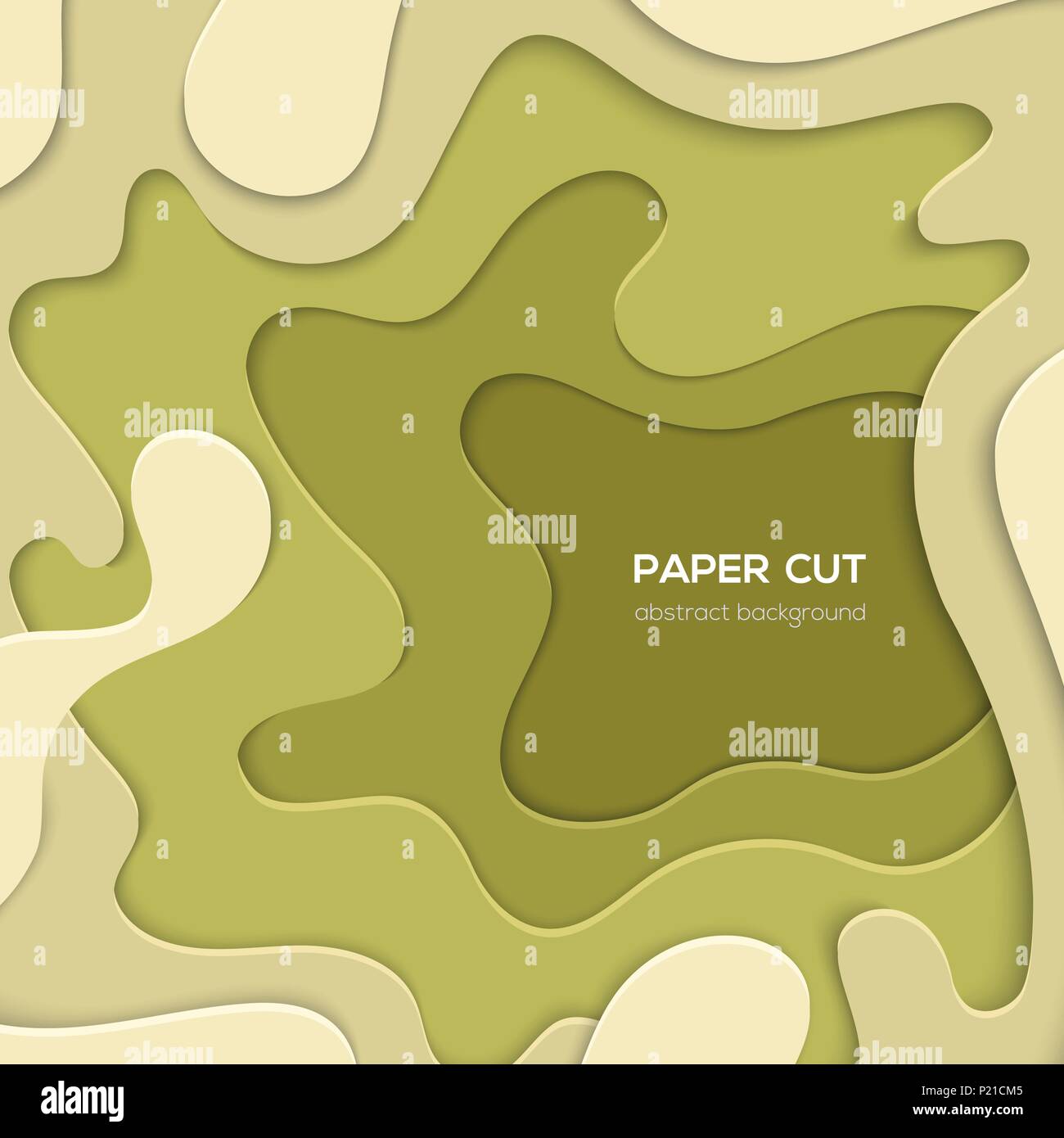 Green abstract layout - vector paper cut illustration Stock Vector ...