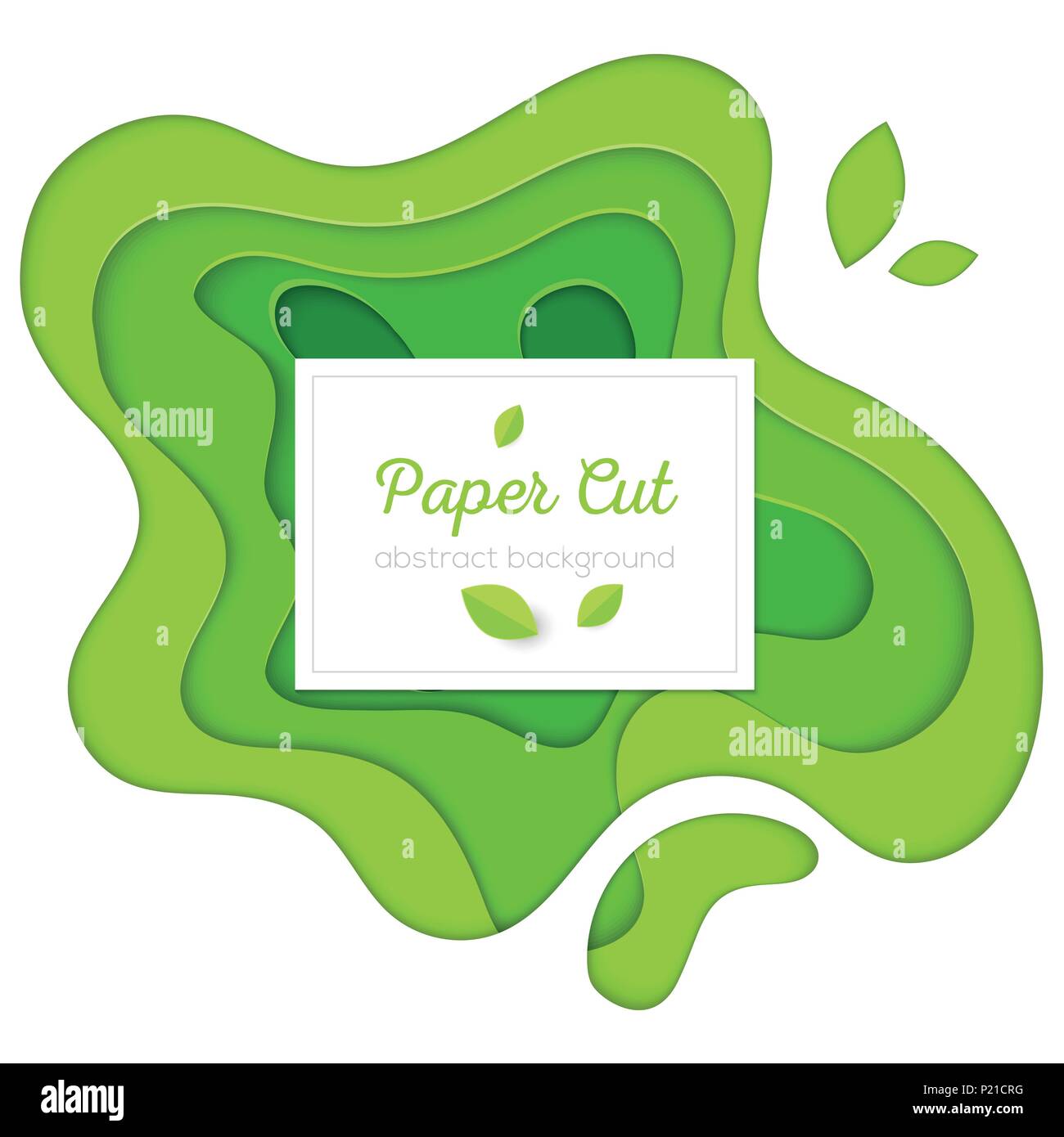 Green abstract poster - vector paper cut illustration Stock Vector ...