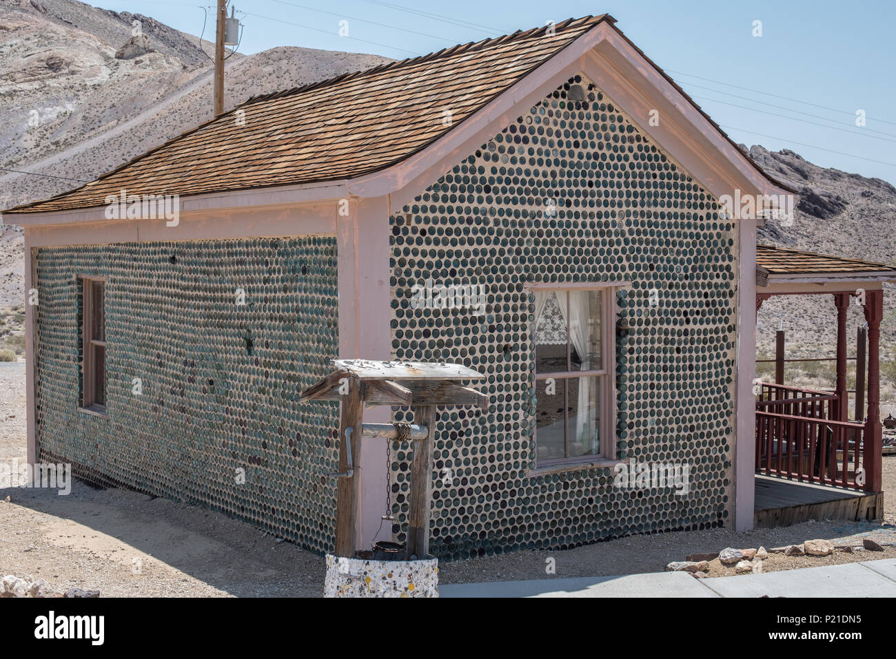Tom Kelly's Bottle house in Rhyolite historic gold mining ghost town
