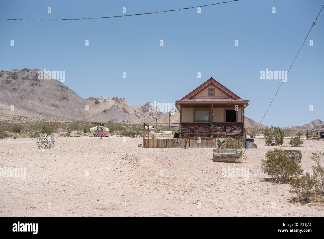 Goldwell open air museum in Rhyolite historic gold mining ghost town
