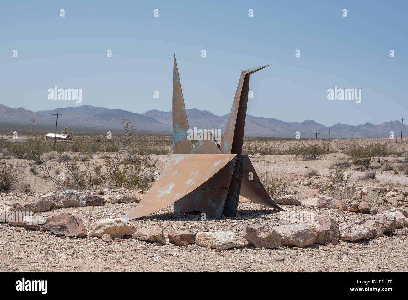 Goldwell open air museum in Rhyolite historic gold mining ghost town