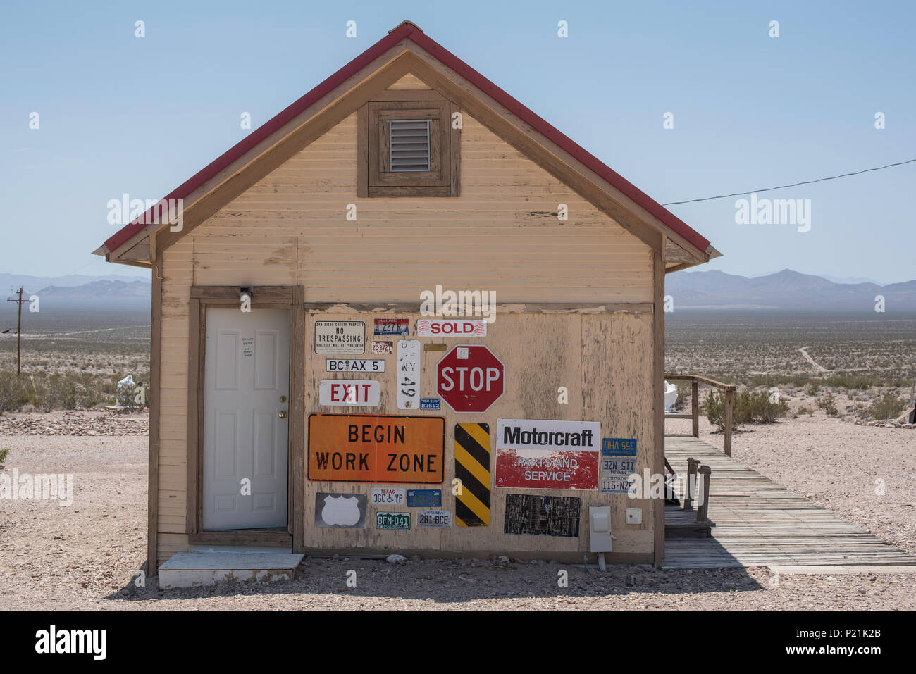 Goldwell open air museum in Rhyolite historic gold mining ghost town