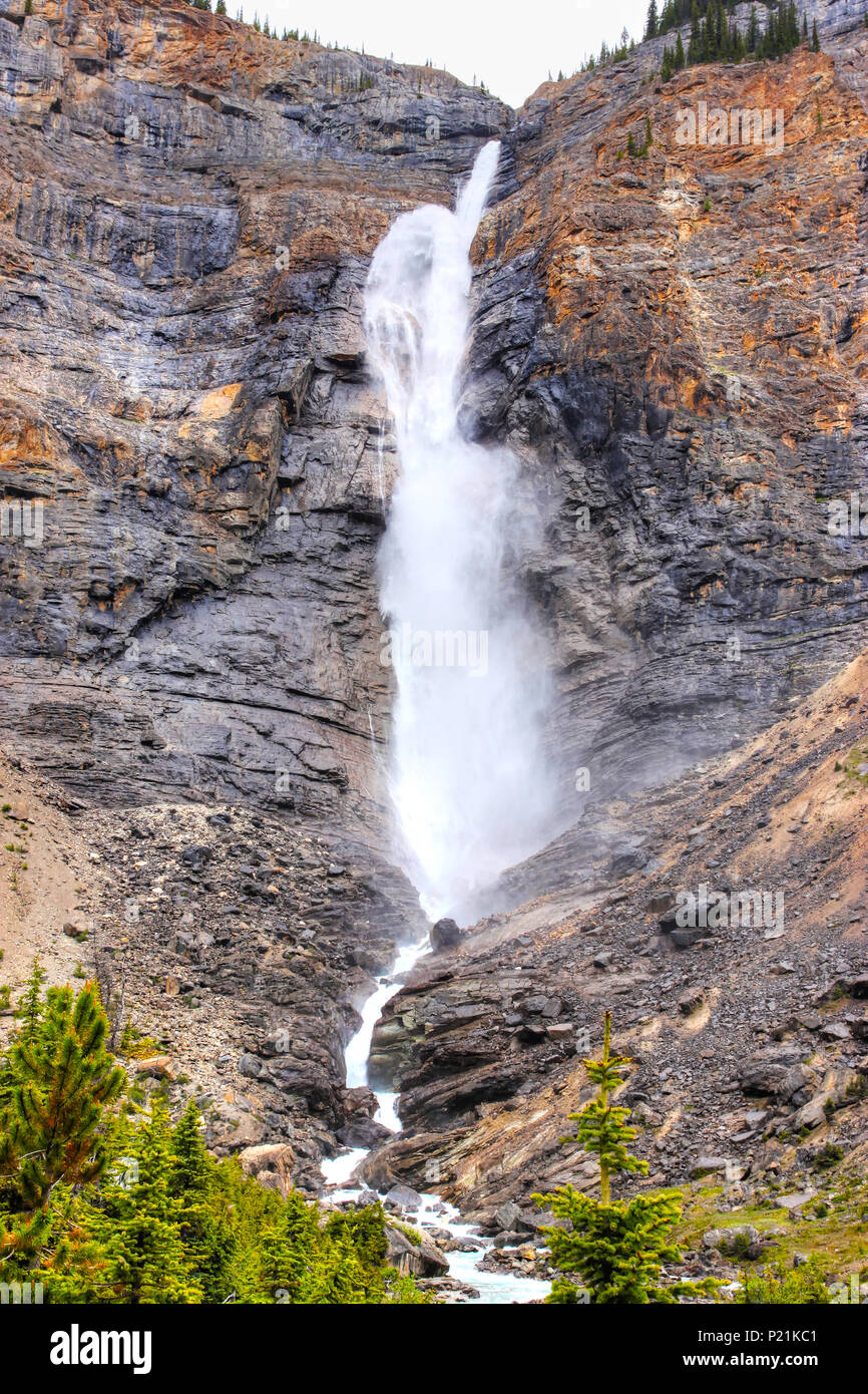 Glacier-fed Takakkaw Falls in Yoho National Park near Field, British ...