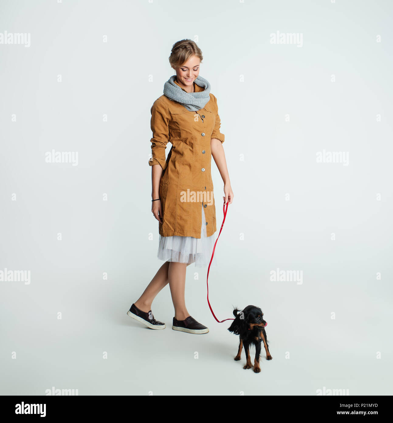 Pretty blonde girl and her dog hires stock photography and images Alamy