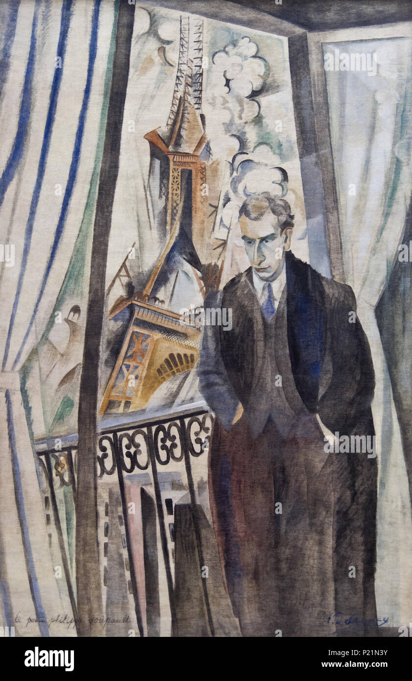 Robert Delaunay - le poète Philippe Soupault 1922 - Paris, Musée National d'Art Moderne. Huile sur toile, achat 1978 (AM 1978-323) 278 Robert Delaunay - Le Poète Philippe Soupault Stock Photo