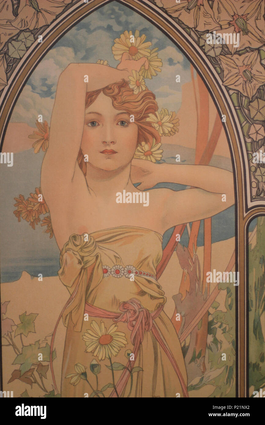 . Norsk bokmål: Alfons Mucha fotografert i Praha. English: Alphonse Mucha photographed in Prague. 5 May 2014, 14:05:23. Alphonse Mucha (1860–1939) Alternative names Alphonse Maria Mucha Description Czech-Austro-Hungarian poster artist, lithographer, photographer, graphic designer, painter and postage stamp designer Czechoslovak photographer, painter, illustrator and patriot. Apart from his artistic production he was an advocate for the unification of Czekoslovakia for which he designed the first banknotes in 1918. Date of birth/death 24 July 1860 14 July 1939 Location of birth/deat Stock Photo
