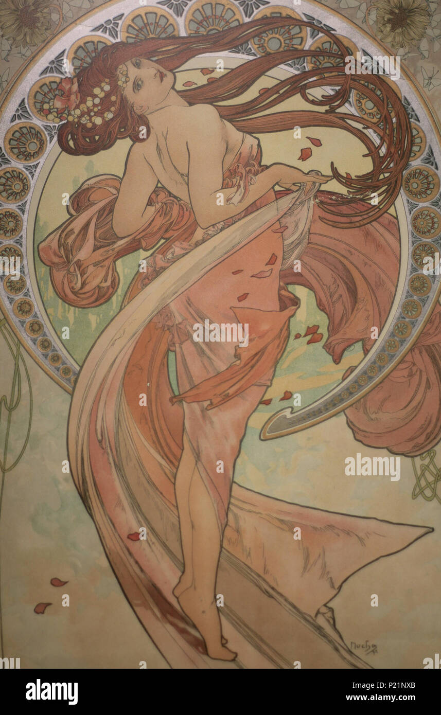 . Norsk bokmål: Alfons Mucha fotografert i Praha. English: Alphonse Mucha photographed in Prague. 7 May 2014, 14:56:54.   Alphonse Mucha  (1860–1939)       Alternative names Alphonse Maria Mucha  Description Czech-Austro-Hungarian poster artist, lithographer, photographer, graphic designer, painter and postage stamp designer Czechoslovak photographer, painter, illustrator and patriot. Apart from his artistic production he was an advocate for the unification of Czekoslovakia for which he designed the first banknotes in 1918.  Date of birth/death 24 July 1860 14 July 1939  Location of birth/deat Stock Photo
