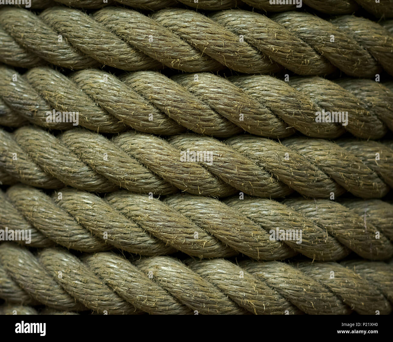 horizontal rope patterns five lines Stock Photo