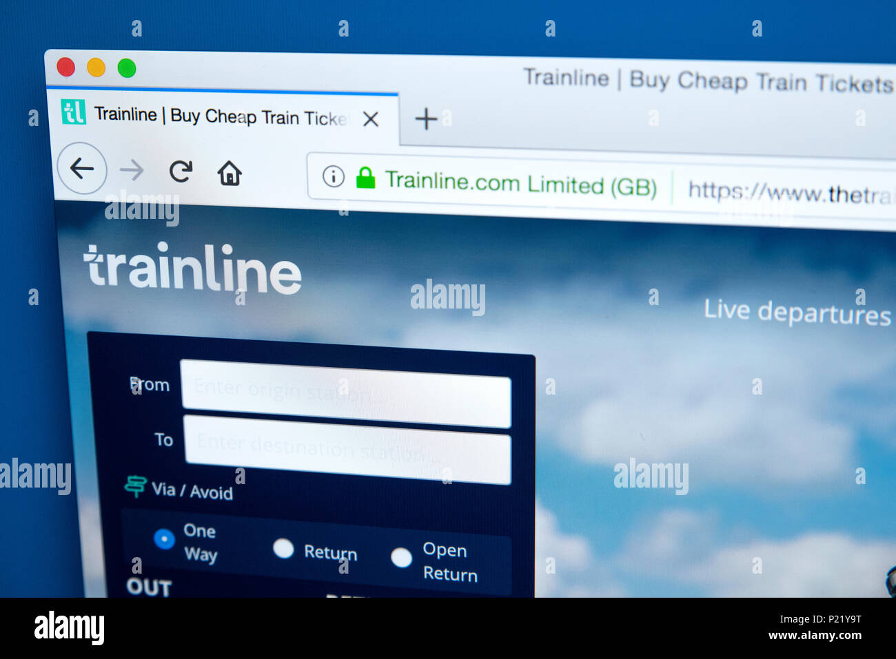 Trainline website hires stock photography and images Alamy