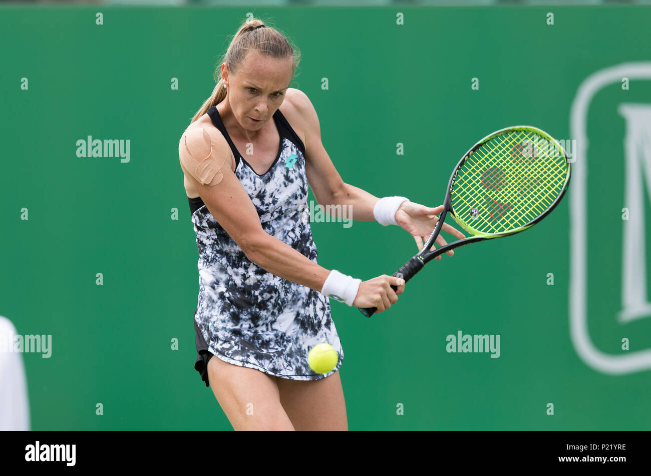 Magdalena Rybarikova in action against Mona Barthel in the Nature Valley Open second round match at Nottingham Tennis Centre, Nottingham. Picture date Stock Photo