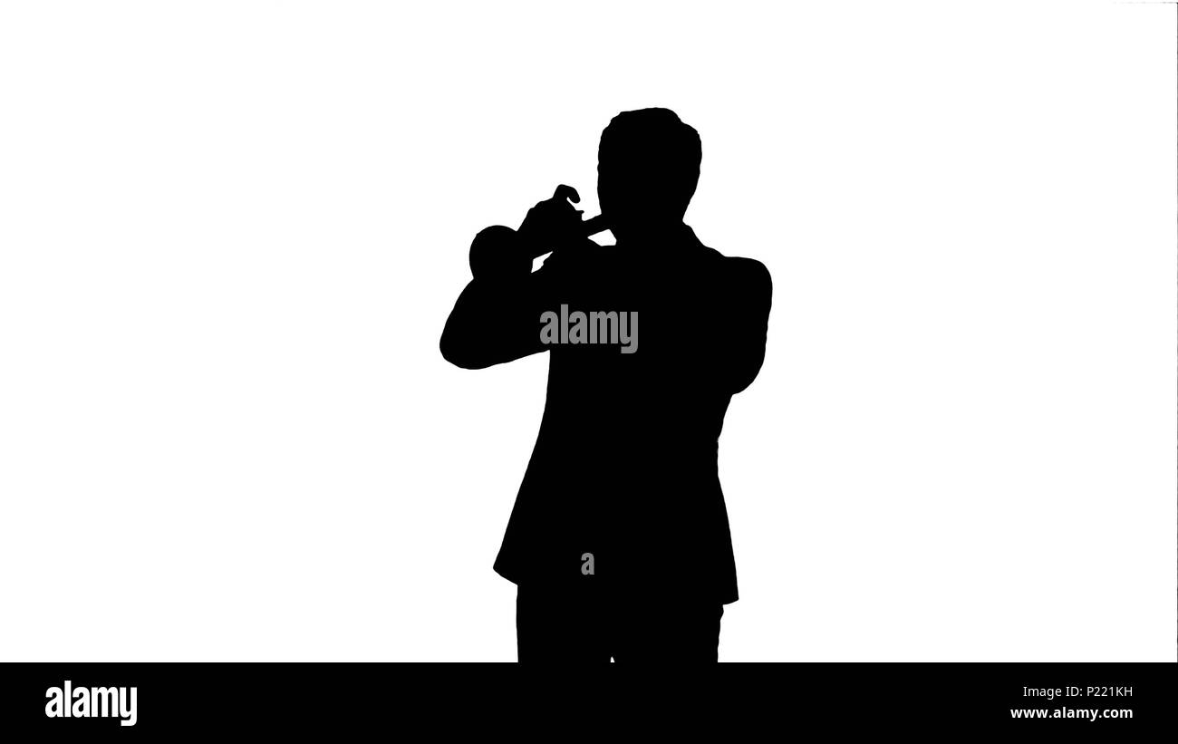 Blowing trumpet silhouette hi-res stock photography and images - Alamy