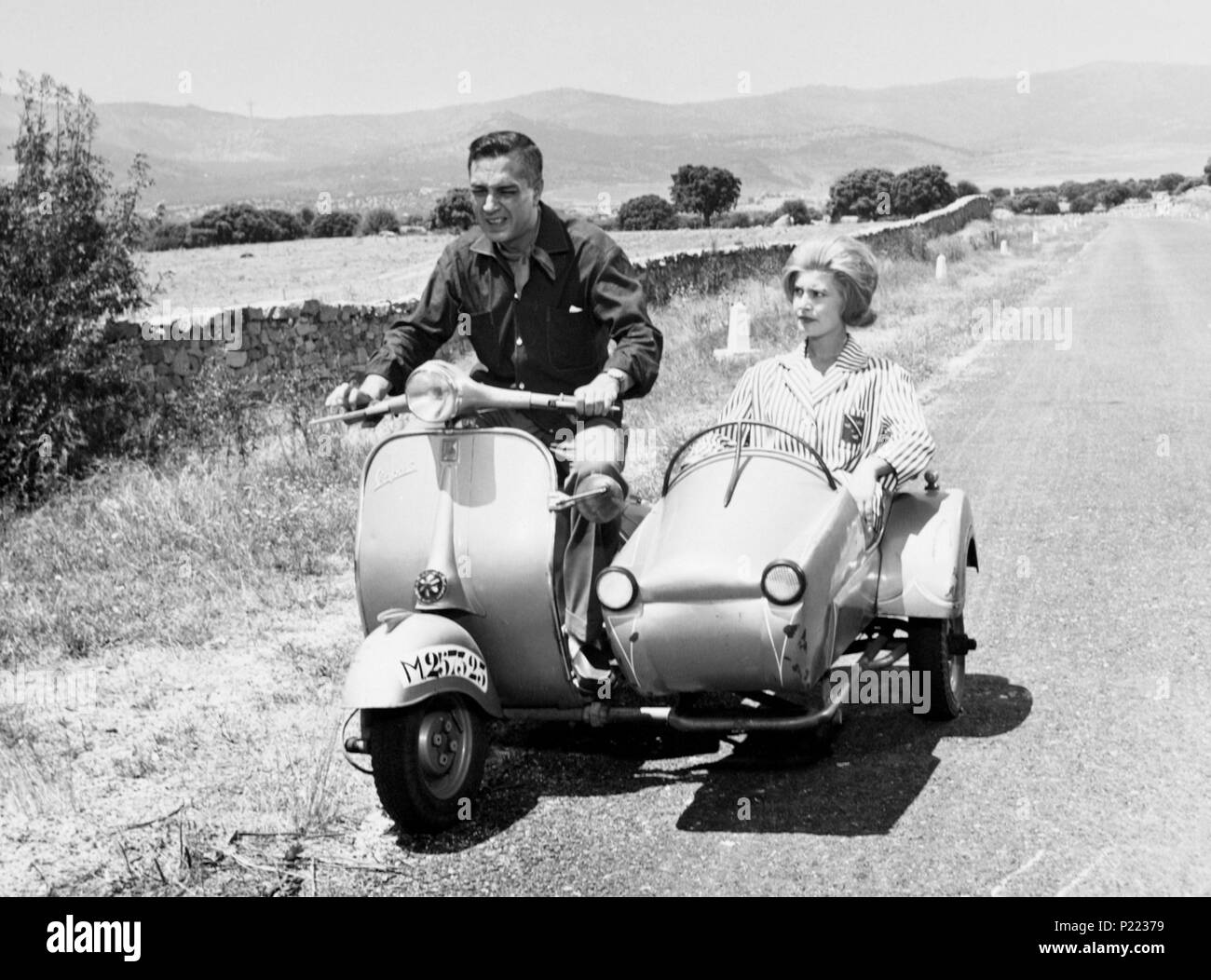 Vespa with sidecar Black and White Stock Photos & Images - Alamy