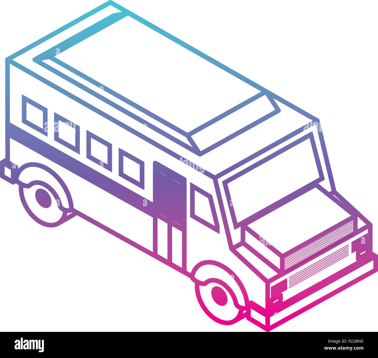 bus transport isometric icon vector illustration design Stock Vector ...