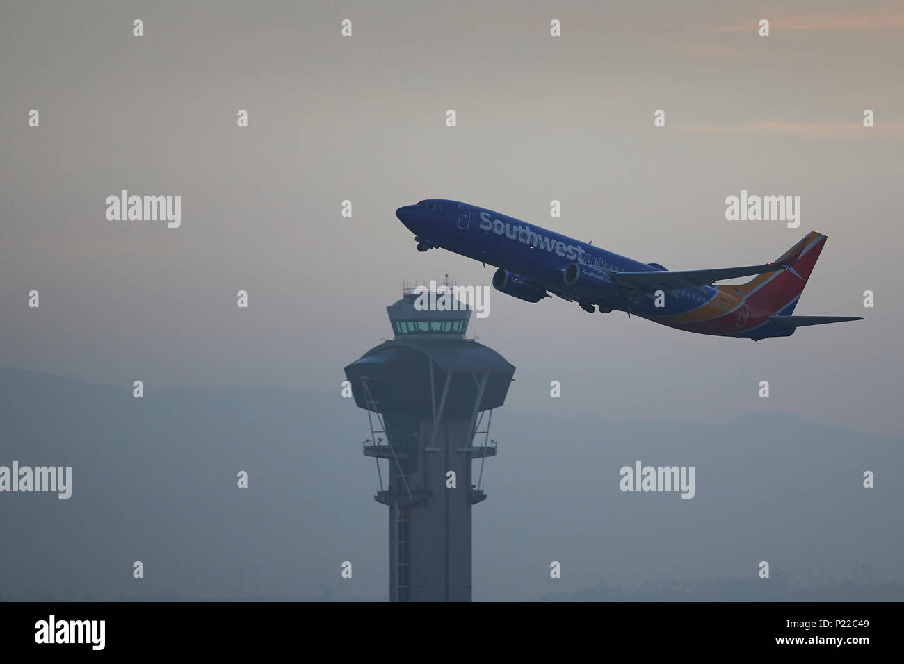 Southwest Airlines Boeing 737-900 Passenger Jet Taking Off From Los 