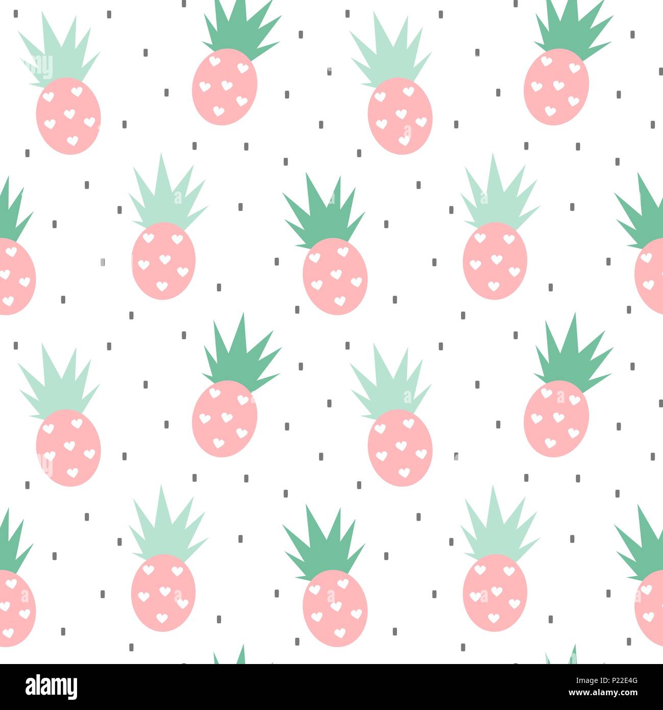 cute seamless vector pattern background illustration with pineapples ...