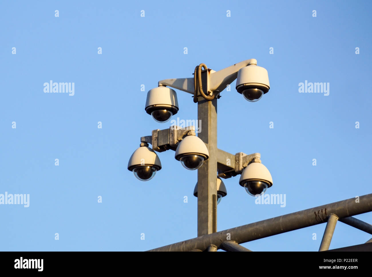 traffic security camera surveillance CCTV on the road in the big city Stock Photo Alamy