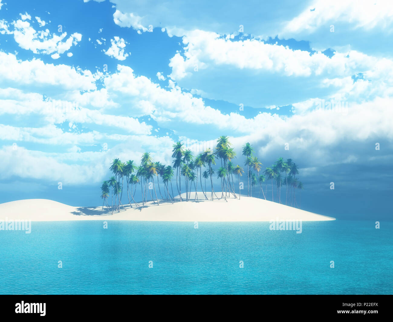 3D render of a palm tree island Stock Photo - Alamy