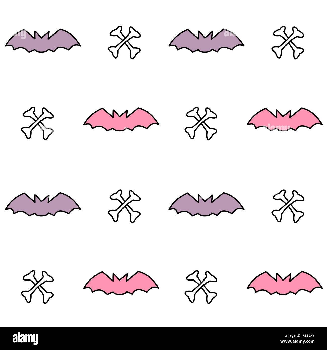 cute seamless vector pattern background illustration with bats and ...
