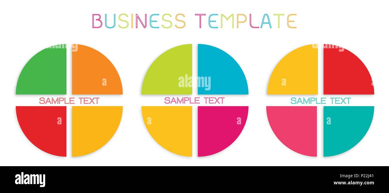 Business Concepts, Illustration Set of Infographic Templates Pattern Element in Pie Charts for Business Presentation. Stock Photo