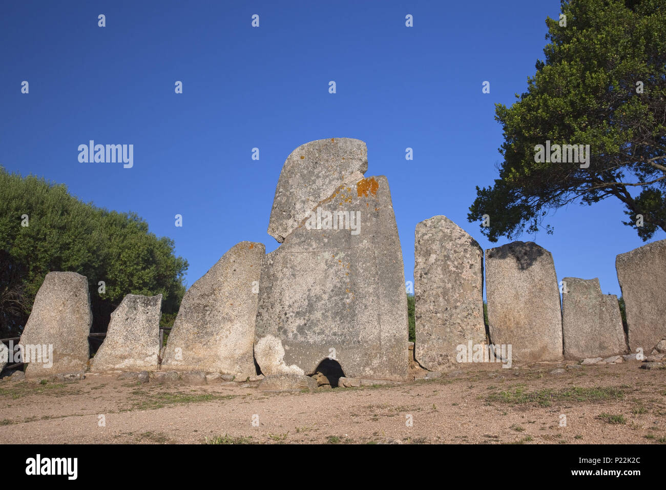 Giant's tomb Coddu Vecchiu near Arzachena, Costa Smeralda, Sardinia, Italy, Stock Photo
