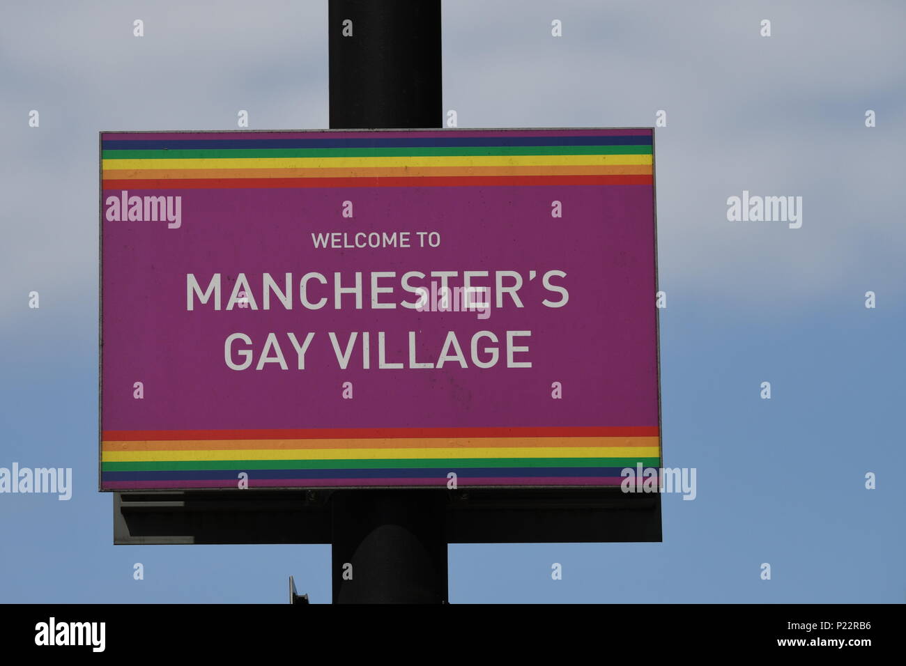 Manchester Gay Village sign Stock Photo
