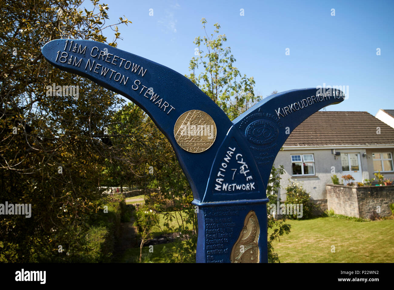 National Cycle Network route 7 in Gatehouse of Fleet Dumfries and Galloway Scotland UK Stock Photo
