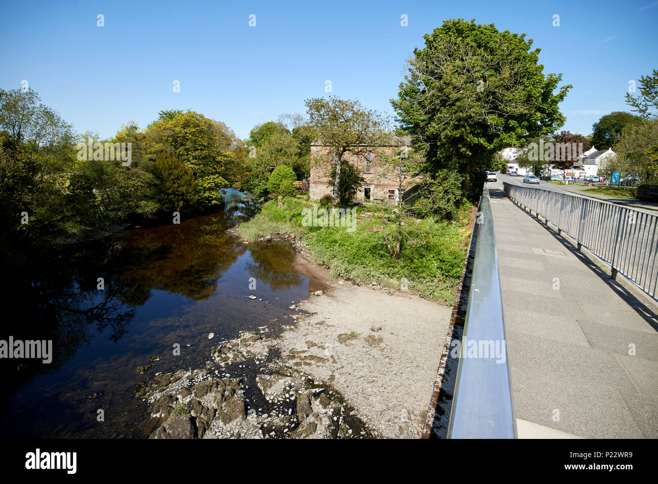 River Fleet and bridge in Gatehouse of Fleet Dumfries and Galloway