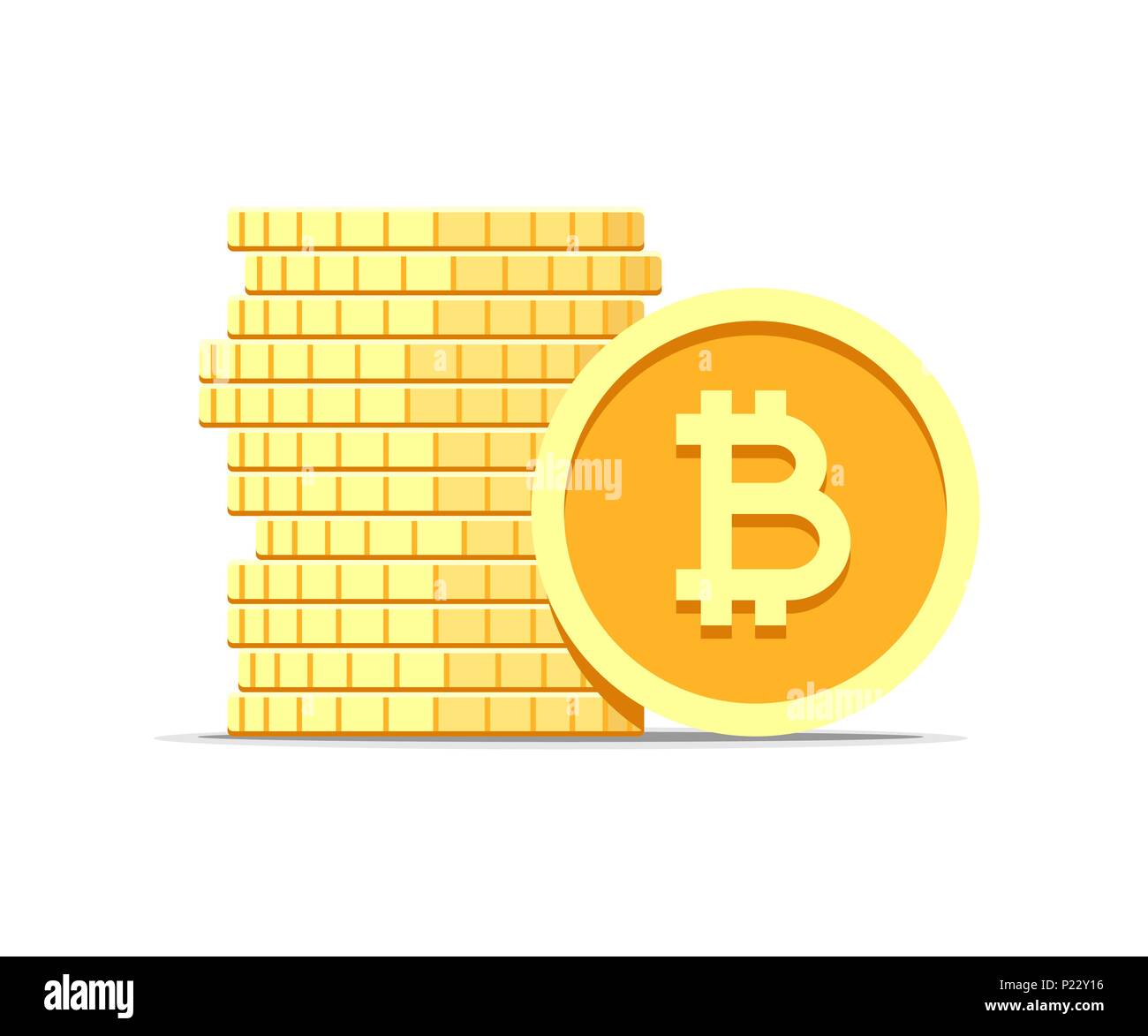 Stack of bitcoin cryptocurrency coins. Vector flat modern isolated crypto  illustration Stock Vector Image & Art - Alamy